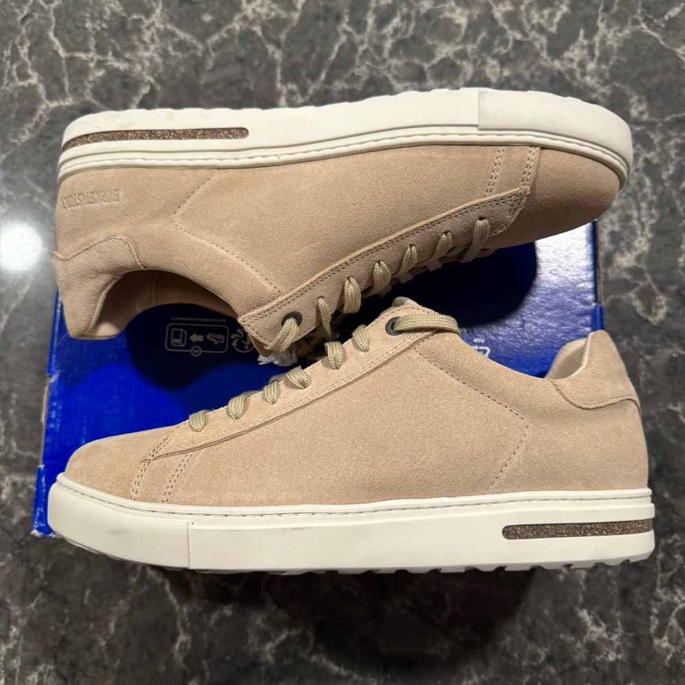 NEW Women's Birkenstock Bend Low Suede Leather (Sandcastle/White) - Picture 10 of 16